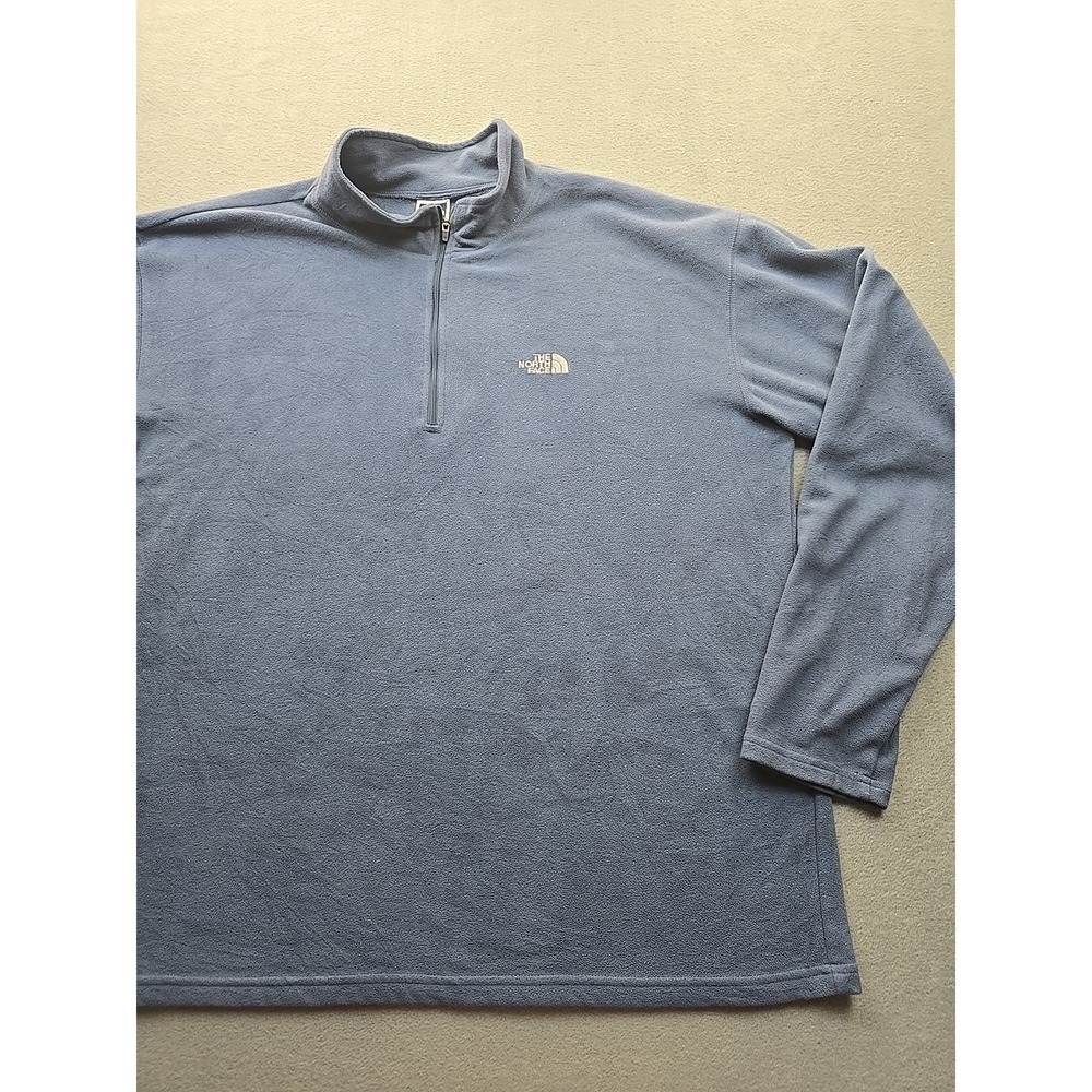 The North Face TKA 100 Fleece Pullover Sweater Men's L‎ Blue 1/4 Zip Lightweight - Picture 4 of 11